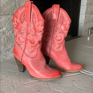 Pink cowboy boots
